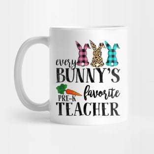 Every Bunny's Favorite Pre-K Teacher Leopard Buffalo Bunny Easter Day Mug